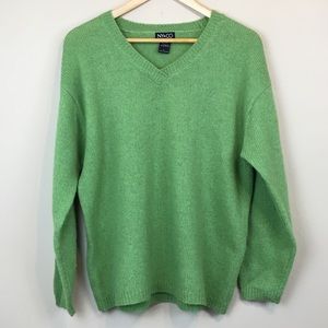 New York & Company Wool V-neck Sweater - Green